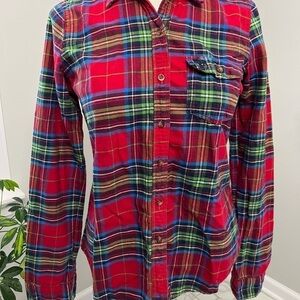 Abercrombie  flannel button down plaid long sleeve S